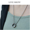 Hip Hop Versatile Thick Ring Pendant Long Necklace Ins Style Sweater Chain 70cm x 1