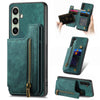 For Samsung Galaxy A36 Retro Leather Zipper Wallet Back Phone Case(Green)