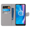 For Alcatel 1SE 2020 Coloured Drawing Cross Texture Horizontal Flip PU Leather Case with Holder & Card Slots & Wallet & Lanyard(Contemplative Wolf)