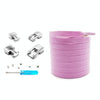 3 Sets SLK16 Metal Hook Lazy People Free-Tied Elastic Lace(Pink)