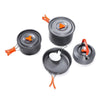 Hewolf HW-K1779 4-5 People Outdoor Aluminum Stove Portable Storage Camping Set(Gray)