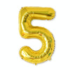 2 PCS 40 Inch Aluminium Foil Number Balloons Birthday Wedding Engagement Party Decor Kids Ball Supplies(5-Gold)