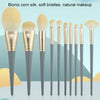 10 PCS / Set Makeup Brush Corn Silk Fiber Hair Loose Powder Brush Face And Eye Makeup Brush, Style:With Silver Bag