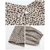 Crop Top Long Sleeve Pullover Turtleneck Leopard Shirt, Size:L(Khaki)