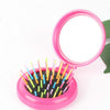Travel Portable Folding Massage Mirror Comb(Rose Red)