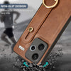 For Xiaomi Redmi Note 13 Pro+ Wristband Leather Back Phone Case(Brown)