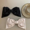 B640 Satin Bow Hair Accessory Sweet Ponytail Hair Clip(Beige)