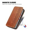 For  ASUS Zenfone 10 Cubic Grid Pressed Magnetic Leather Phone Case(Brown)