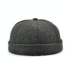 G12788 Iron Mark Street Melon Skullcap Retro Flanged Landlord Hat without Eaves, Size: 58cm(Dark Gray)