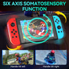 JOY-02 Gaming Left And Right Handle With RGB Lights Body Feel Bluetooth Gamepad For Switch / Switch OLED / Switch Pro / Switch Lite / Switch Joycon(Green Blue)