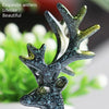 2 Pairs R-8820 Car Ornaments Car Home Safe Deer Decorations(Bronze Blue)