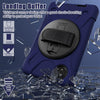 For Xiaomi Redmi Pad SE 8.7 Rotatable Holder Silicone Hybrid PC Tablet Case with Shoulder Strap(Navy Blue)