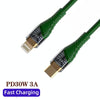 PD30W USB-C / Type-C to 8 Pin Transparent 3A Fast Charging Data Cable, Length: 1m(Green)