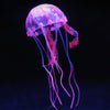 Glow in the Dark Pink Silicone Jellyfish Ornament, 5x17cm - Aquarium Decor