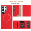 For Samsung Galaxy S21 Ultra 5G Zipper Horizontal Magnetic Card Bag RFID MagSafe Phone Case(Red)