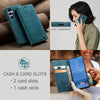 For Samsung Galaxy S25 5G CaseMe 013 Multifunctional Horizontal Flip Leather Phone Case(Blue)