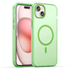For iPhone 15 Plus MagSafe Frosted Translucent TPU + PC Full Coverage Phone Case(Green)
