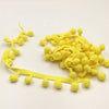 20 Yards Pompom Lace Ribbon Fur Ball Trim For Craft DIY Curtain Home Decorative Clothes Sewing Accessories(Yellow)