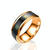 Smart Temperature Ring Stainless Steel Personalized Temperature Display Couple Ring, Size: 12(Rose Gold)