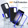 For Samsung Galaxy S24 / S25 5G Rugged PC Hybrid Silicone Phone Case with Holder(Dark Blue+Royal Blue)