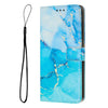For Samsung Galaxy S25+ 5G Painted Marble Pattern Leather Phone Case(Blue Green)