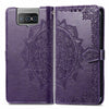 For  Asus Zenfone 8 Flip Mandala Embossing Pattern Horizontal Flip Leather Case with Holder & Card Slots & Wallet & Lanyard(Purple)