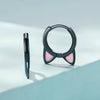 SCE1515 Cat Ears Claws Earrings 925 Silver Plated Black Gold Earrings