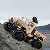 HD001B Four Wheel Drive Off-Road Climbing Load WIFI Control Real Walking Time Transmission Truck for Kids with LED Lights(Khaki)