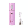 Facial Steamer Nano Steamer Handy  Face Moisture Sprayer Rechargeable Mini USB Charging Automatic Alcohol Sprayer(Light purple)