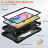 For Samsung Galaxy Tab S6 Lite P610 Silicone + PC Protective Case with Holder & Shoulder Strap(Black)