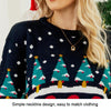 Autumn And Winter Women Pullover Sweater Christmas Tree Knit Sweater, Size: S(Dark Blue)