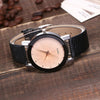 2 PCS Watch Casual Simple Quartz Clock for Women Leather Strap Wrist Watch(black black)