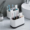 Removable Toothbrush Toothpaste Storage Toilet Set Shelf(Gray)