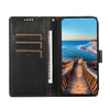 For Samsung Galaxy A36 PU Genuine Leather Texture Embossed Line Phone Case(Black)