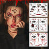 10pcs Halloween Scar Waterproof Tattoo Sticker Simulated Face Horror Stickers, Pattern: RM-044