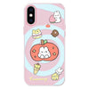 For iPhone XS Max Skin Feeling Jelly TPU Hybrid PC Phone Case(Apple Rabbit Yellow Word Pink)