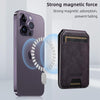 Suteni S2 Phone Magnetic Card Case Card Sleeve MagSafe Magnetic Coil PU Leather(Purple)