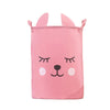 Toy Storage Bag Children Clothing Organizer Cartoon Fabric Storage Bucket(Eyelash Rabbit)