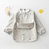 Long Sleeved Baby Soft PU Bib Waterproof Washable Easy Clean Smock With Pocket, Size: M(Gray Letters)