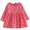 Girl Dress Children Dress Girls Long Sleeve Plaid Dress Soft Cotton Summer Princess Dresses Baby Girls Clothes, Size:120cm(Rose Red Flower)