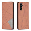 For Samsung Galaxy A26 5G Rhombus Texture Magnetic Leather Phone Case(Brown)