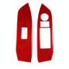 Car Carbon Fiber Window Glass Lift Panel Decorative Sticker for Mazda CX-5 2017-2018, Left Drive (Red)