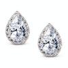 Heart Seed Drop Earrings Zircon Fashion Stud Earrings, Metal Color:White