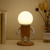 Solid Wood Robot Bedroom Bedside Simple Study Lamp Table Lamp, Style:USB Models