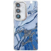 For Samsung Galaxy S24+ 5G Electroplated Marble Texture Phone Case(Navy Blue M17)