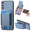 For Samsung Galaxy S25+ 5G Carbon Fiber Vertical Flip Wallet Stand Phone Case(Blue)