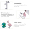 S925 Sterling Silver Leaves Flamingo Ear Studs Women Earrings