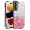 ForSamsung Galaxy S22+ 5G Gradient Glitter Flower All-inclusive Phone Case(Pink)