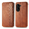 For  ASUS Zenfone 10 Cubic Grid Pressed Magnetic Leather Phone Case(Brown)