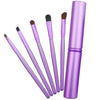 5 PCS Handle Eyes Makeup Brush Set with Aluminum Tube(Purple)